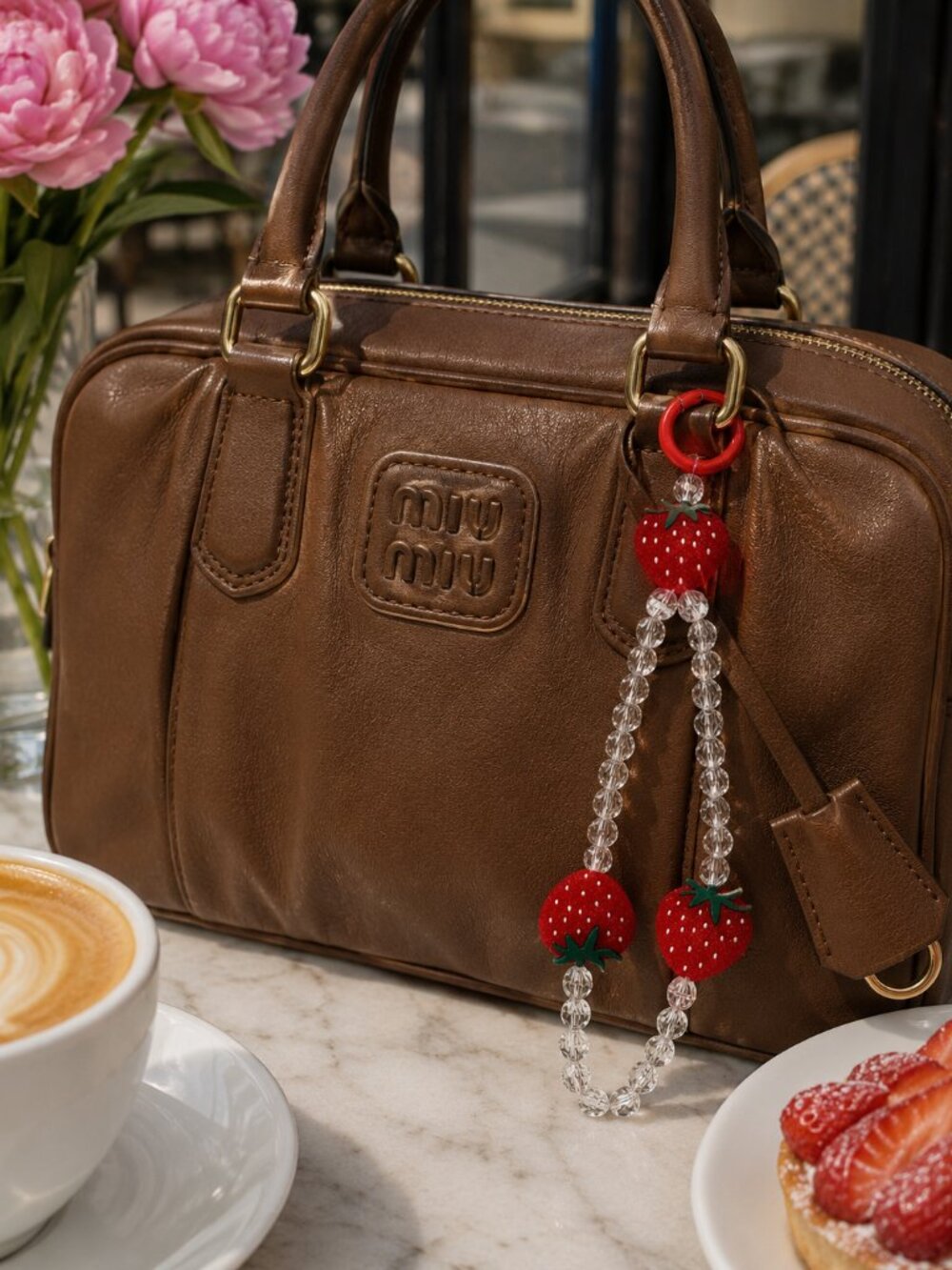 Strawberry bag charm